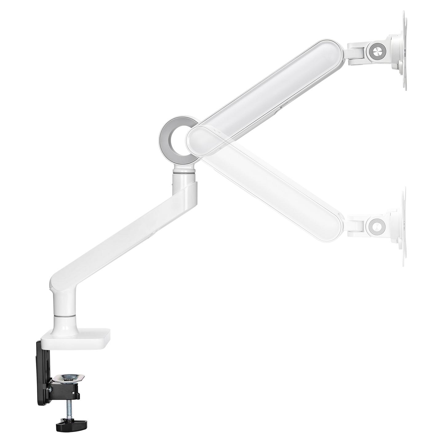 Mbajtëse për Monitor Equip 650185 / 1 Monitor / 17"-35" / 10.5kg / Gas Spring / Clamp-Grommet / Tilt ±40° / Swivel ±90° - Bardhë - 2