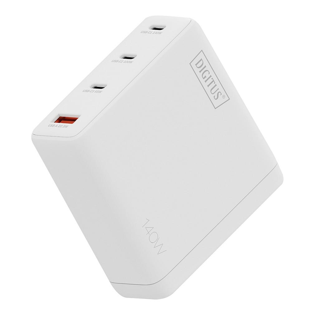 Adapter Digitus DA-10305 / 140W / GaN / 3x USB-C + 1x USB-A / Fast Charging - Bardhë - 8