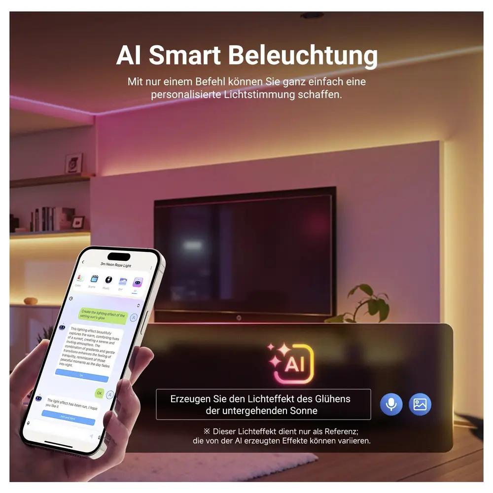 Dritë e Mençur Neewer NS01, RGBIC/RGBW, 5m, 252 LED, 2700-6500K, IP65, Bluetooth - Shumëngjyrësh - 3