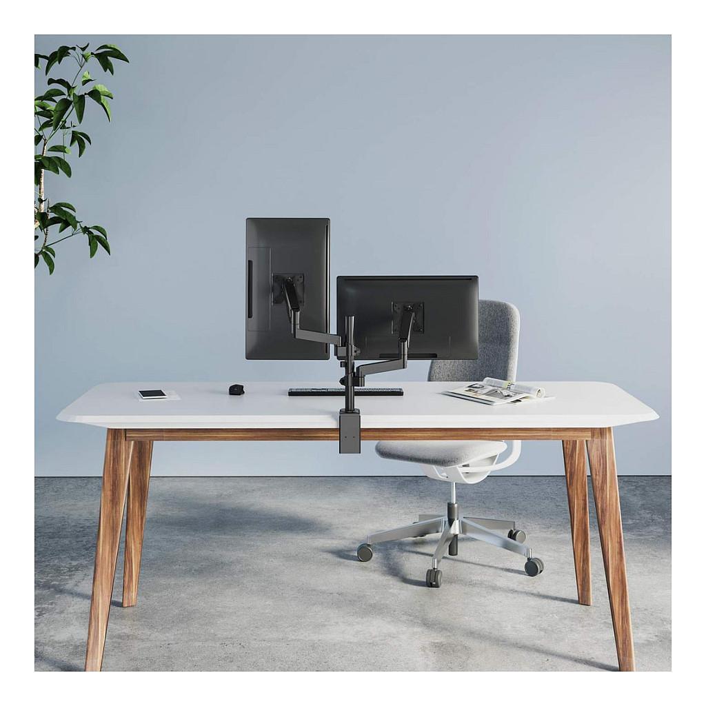 Mbajtëse për Monitor Manhattan 461597 / 2 Monitorë / 17"-32" / 8kg / Full Motion Gas Spring - Gri - 8