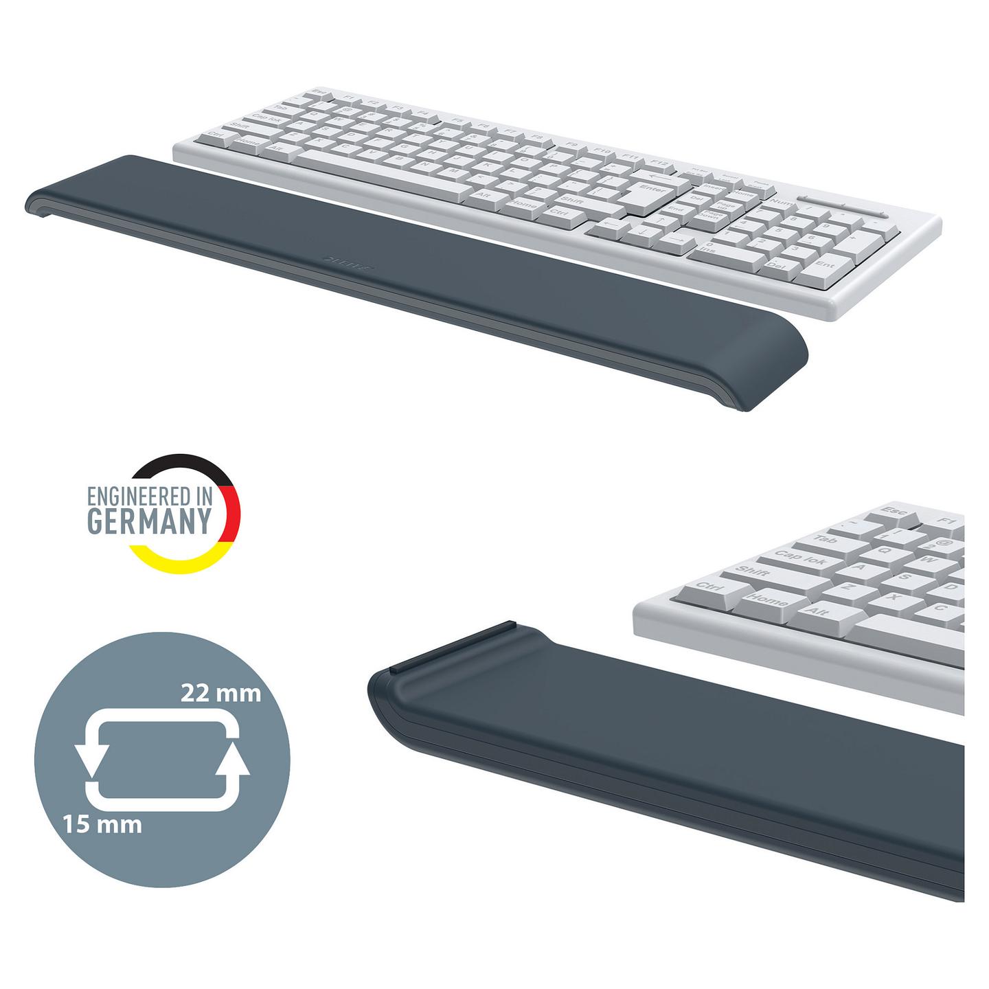 Mbështetëse kyçi për tastierë Leitz Ergo Cosy / 65220089 / Shkumë me kujtesë (Memory Foam) / Dizajn Ergonomik – Gri e errët - 3