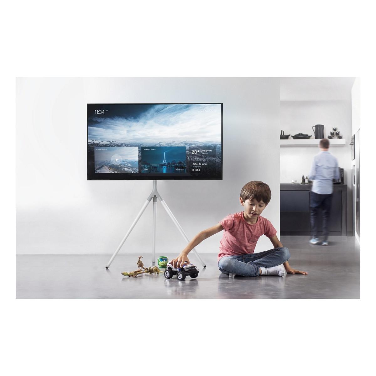 Mbajtëse për TV One For All WM7462 Tripod, 32–65", VESA deri në 400×400mm, 30kg, Rrotullim 360° - Bardhë - 6