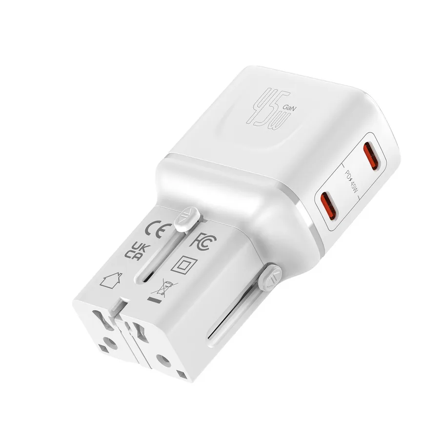 Adapter Udhëtimi VALUE 19.99.1114 / 45W / 2x USB-C / PD / EU/UK/US - Bardhë - 5