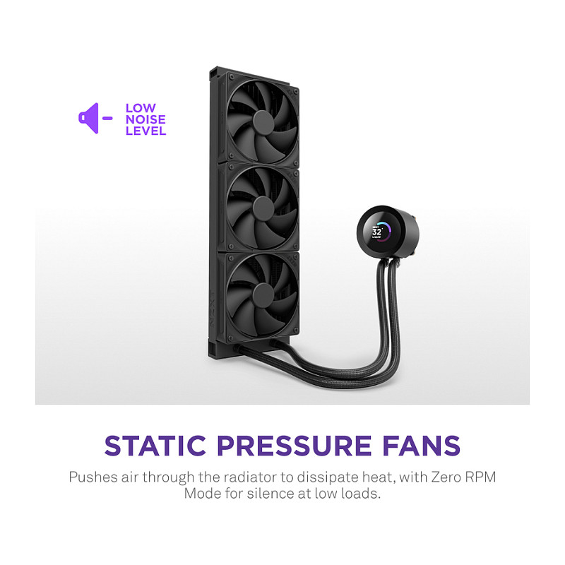 Ftohës për Procesor NZXT Kraken Plus 360 / 360mm / AIO / RGB / LCD - Zezë - 6