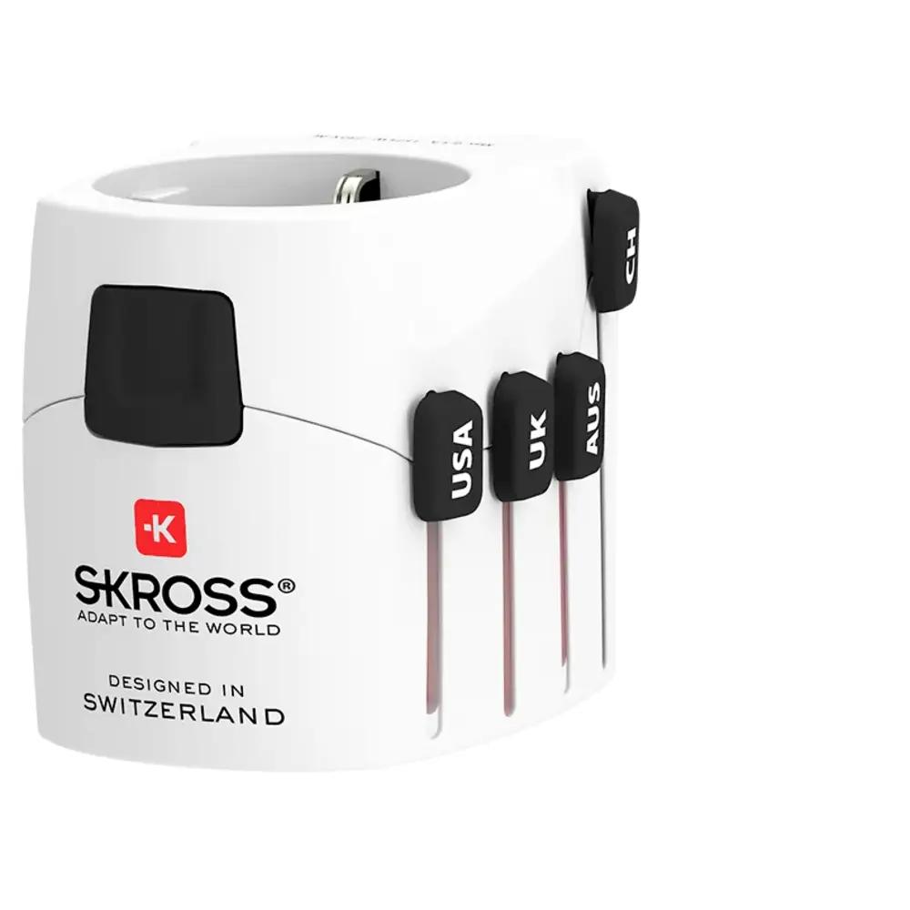Adapter Udhëtimi SKROSS PRO World & USB / 1x USB-A 12W / 100-250V / 1750W / 3-Pin / Universal – Bardhë - 2