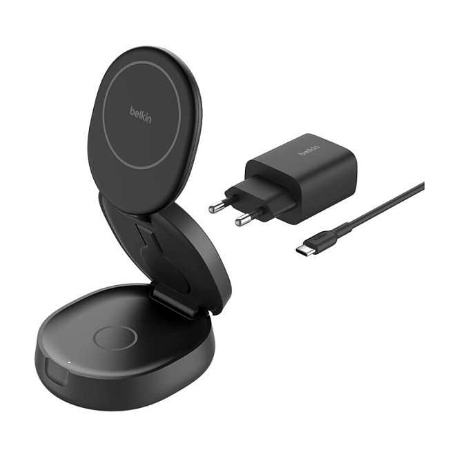 Karikues Pa Kabllo Belkin BoostCharge WIZ034KQBK / 3 në 1 / Qi2 15W / MagSafe / USB-C - Zezë - 8