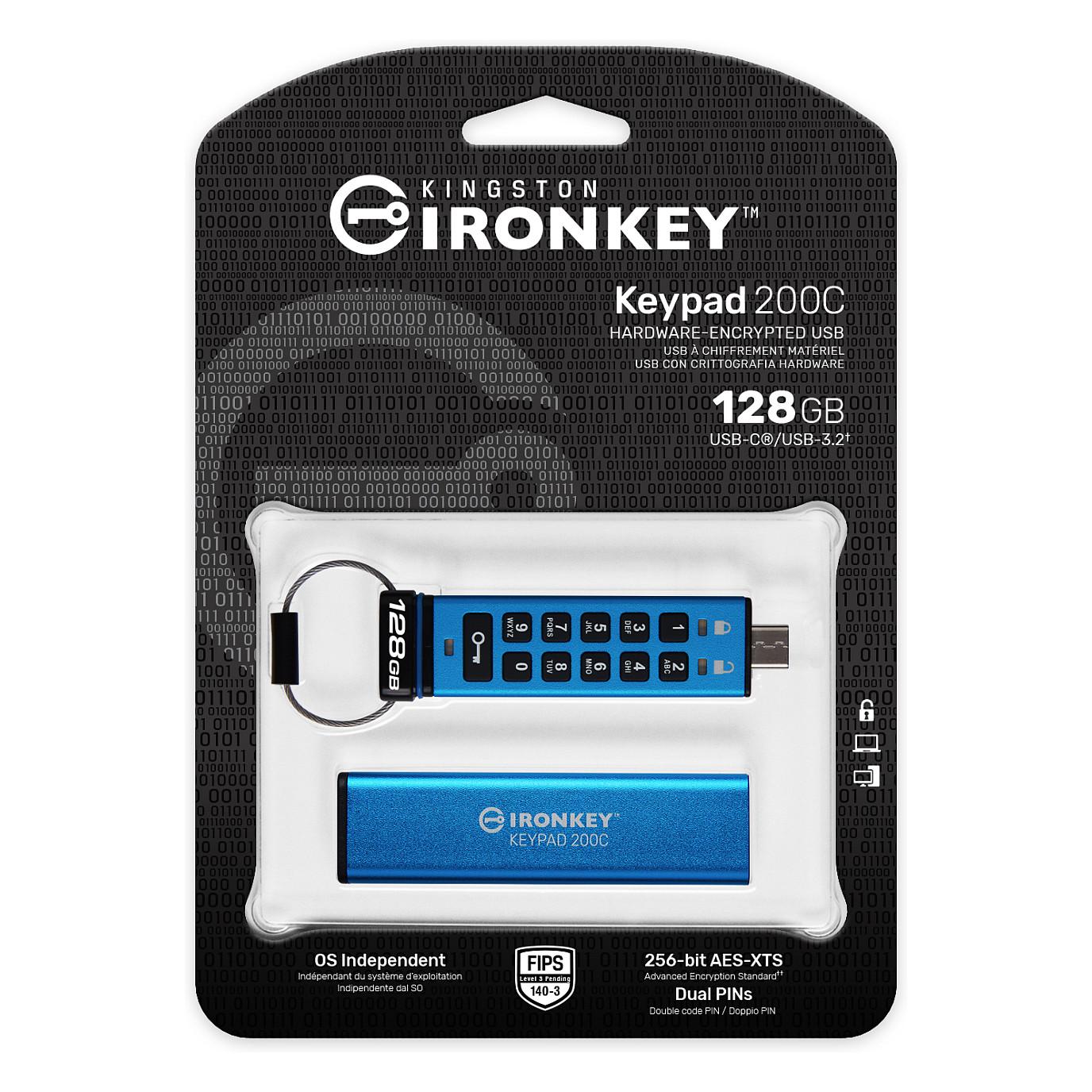 USB Flash Drive Kingston Technology IronKey Keypad 200 – Blu - 3