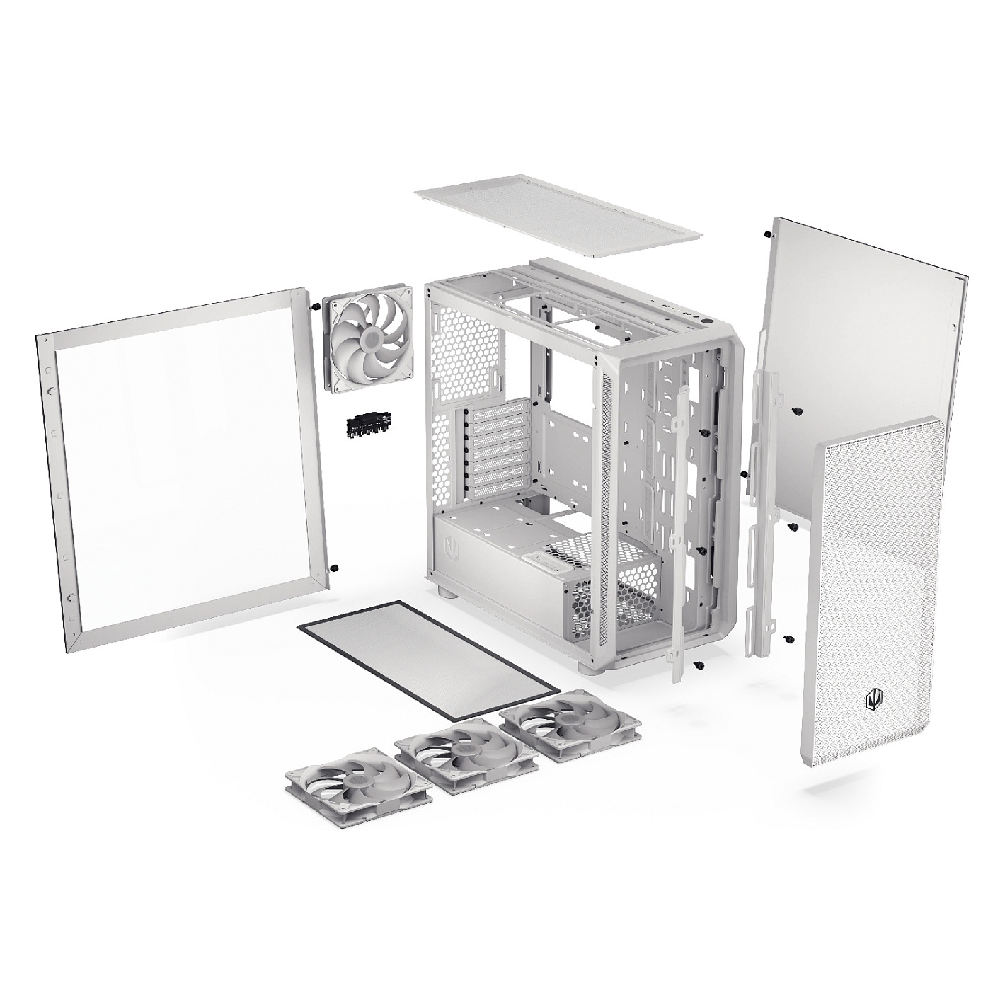 Kasë PC ENDORFY Arx 700 White ARGB / Mid Tower / ATX / 3x 140mm Front + 1x 140mm Rear Fan / ARGB / Mesh - Bardhë - 29