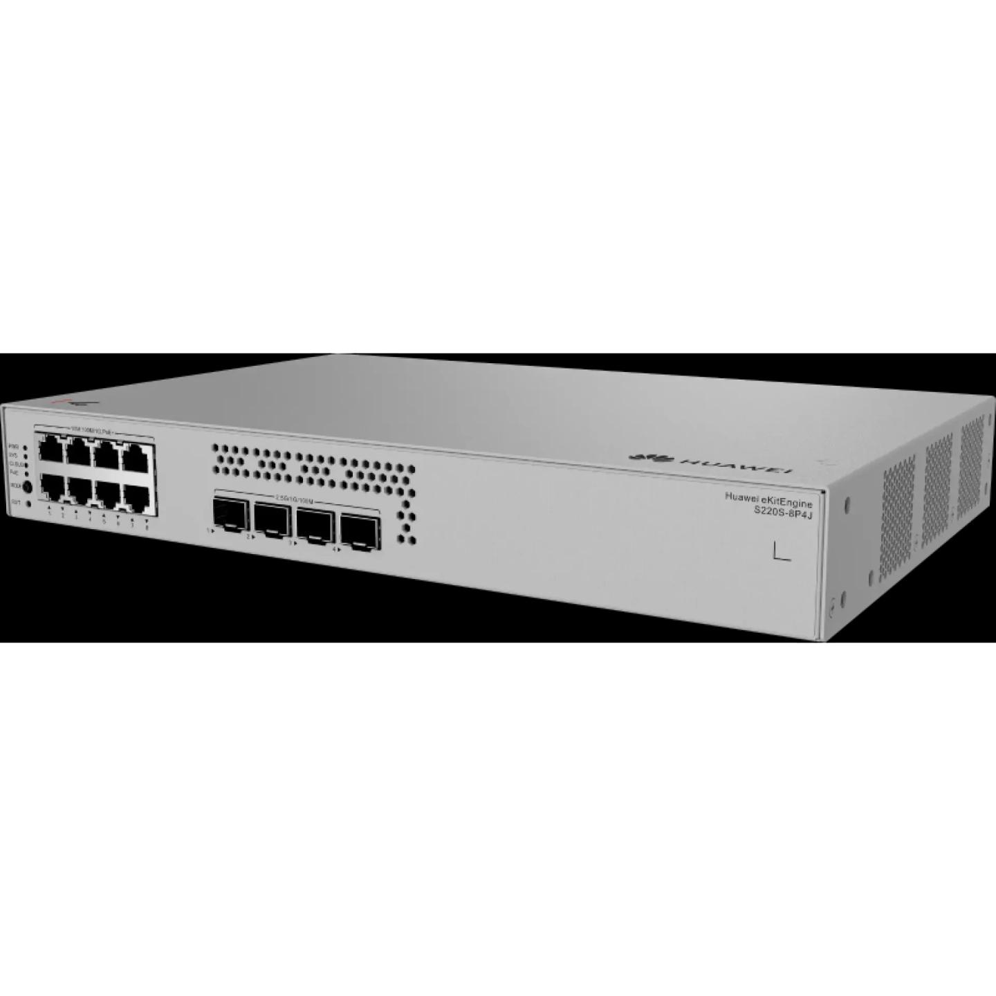 Switch Huawei eKitEngine S220S-8P4J, 8x Gigabit Ethernet RJ45 PoE+, 4x SFP 2.5G, PoE 128W, 36Gbps, Layer 2 Managed - Hiri - 3
