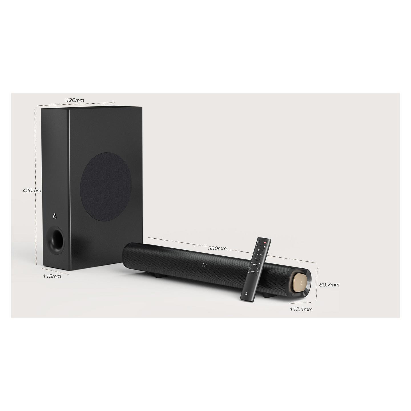 Soundbar Creative Stage Pro, 2.1 kanale, Dolby Audio, 80 W RMS, Bluetooth 5.3, HDMI ARC, USB-C, Subwoofer - Zezë - 3