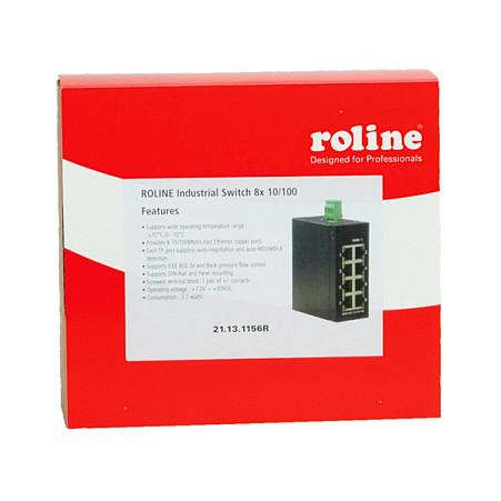 Switch Industrial ROLINE 21.13.1156, 8 porta Fast Ethernet RJ45, 10/100Mbps, Unmanaged, IP30, DIN-Rail - Zezë - 2