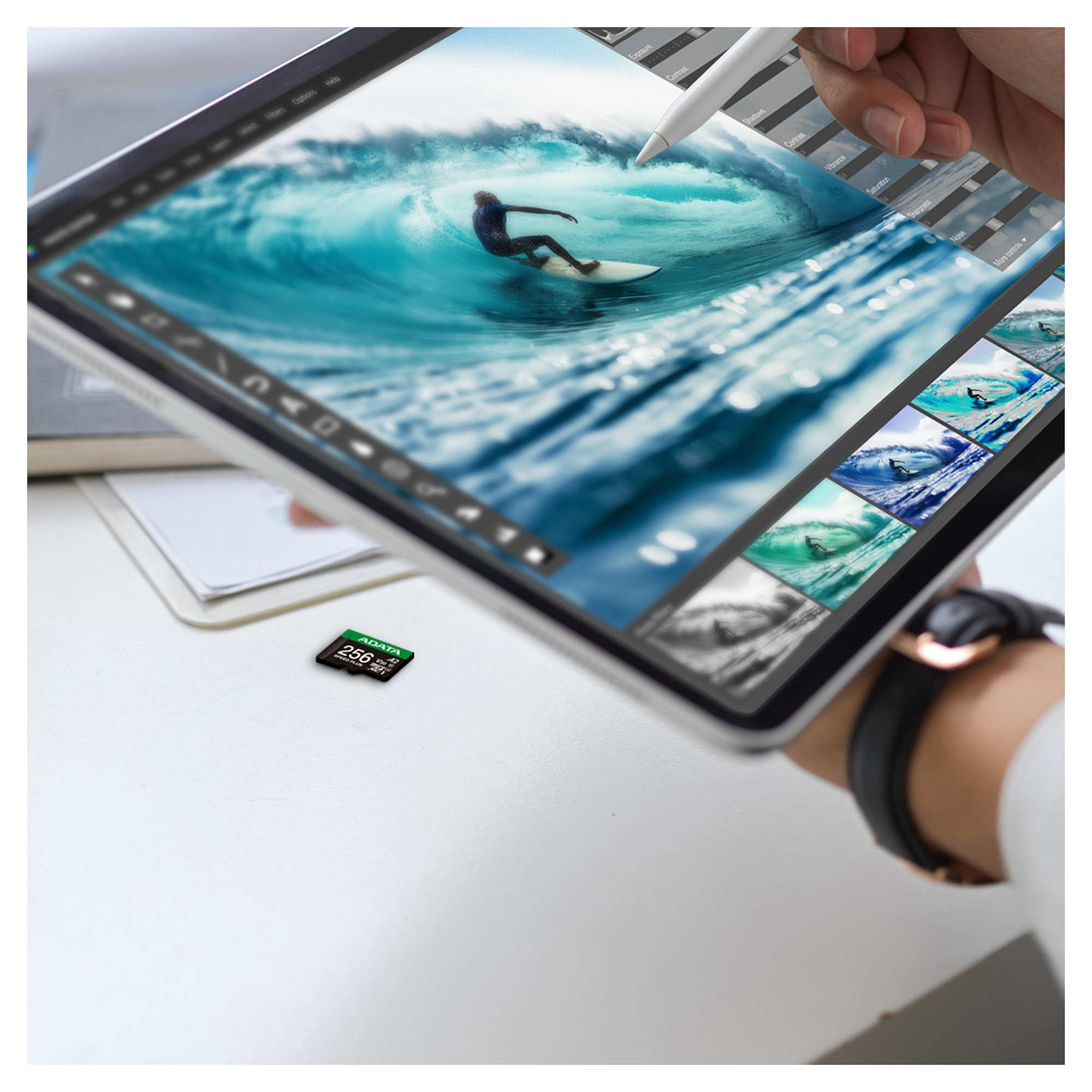 Kartë Memorie SD ADATA Speed Plus / UD512GUI3V30A2SP-RA1 / 512GB / microSDXC / UHS-I U3 / Class 10 / V30 / A2 / 180MB/s / 160MB/s - Zezë/Gjelbër - 6