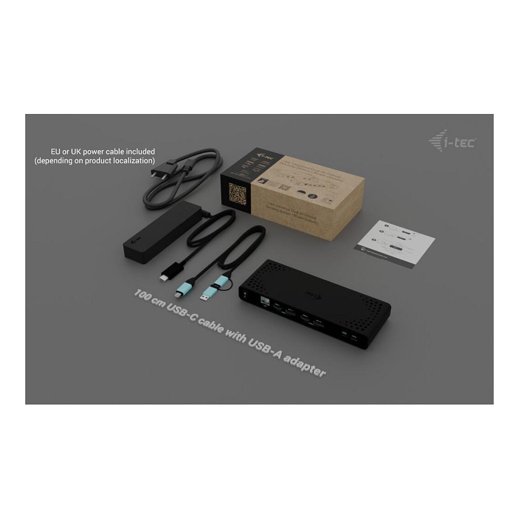 Docking Station i-tec CADUA4KDOCKPDB100, 2x HDMI, 2x DisplayPort, 4K/60Hz, PD 85W, USB, Gigabit LAN - Zezë - 4