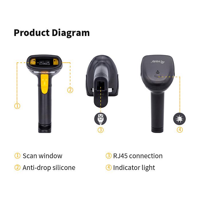 Skaner Barkodesh Equip 351020 / 1D / LED / USB / IP54 - Zezë - 9
