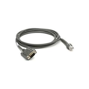 Kabllo për Skaner Zebra CBA-R08-S07ZBR / RS232 / DB9 / 2.13 m - Gri