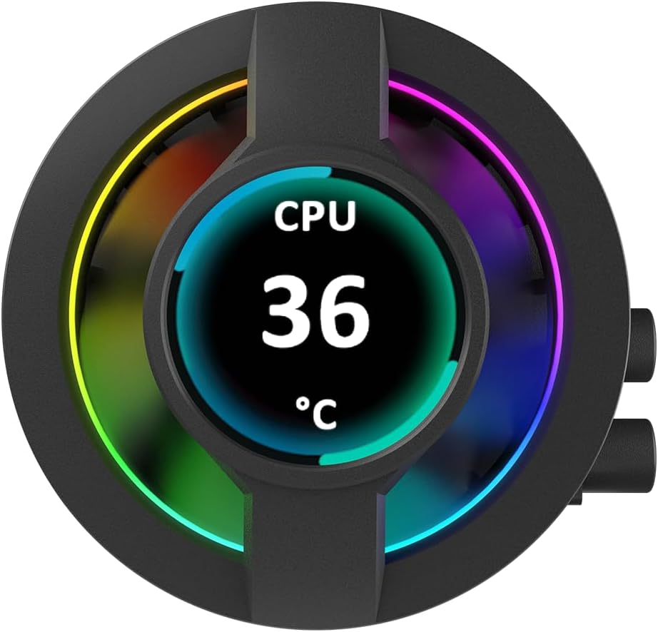 Ftohës për Procesor Gamdias Chione P3-240U / 240mm / 2x120mm / ARGB / LCD IPS / AIO - Zezë - 4