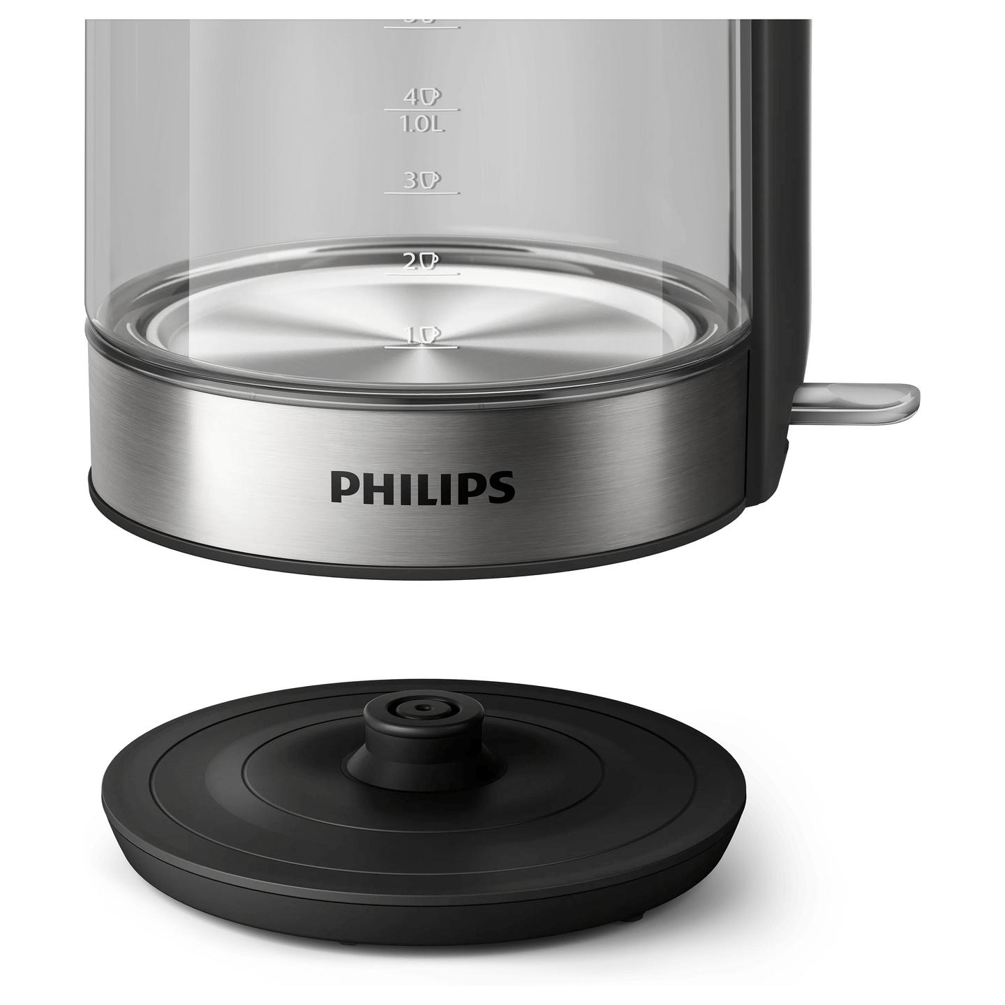 Çajnik Elektrik Philips Series 5000 HD9339/80, 1.7L, 1850–2200W, Xham, 360° – Zezë, Argjend - 4
