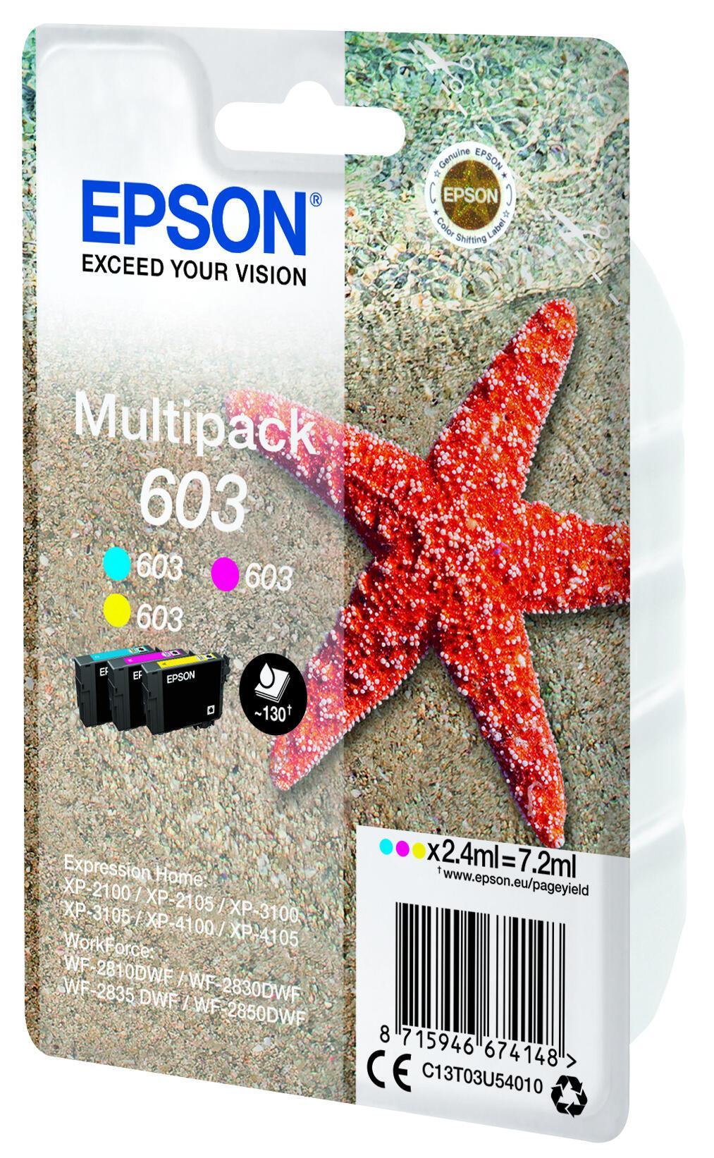 INK Epson 603 / C13T03U54010 / 130 faqe / C,M,Y Multipack - 2