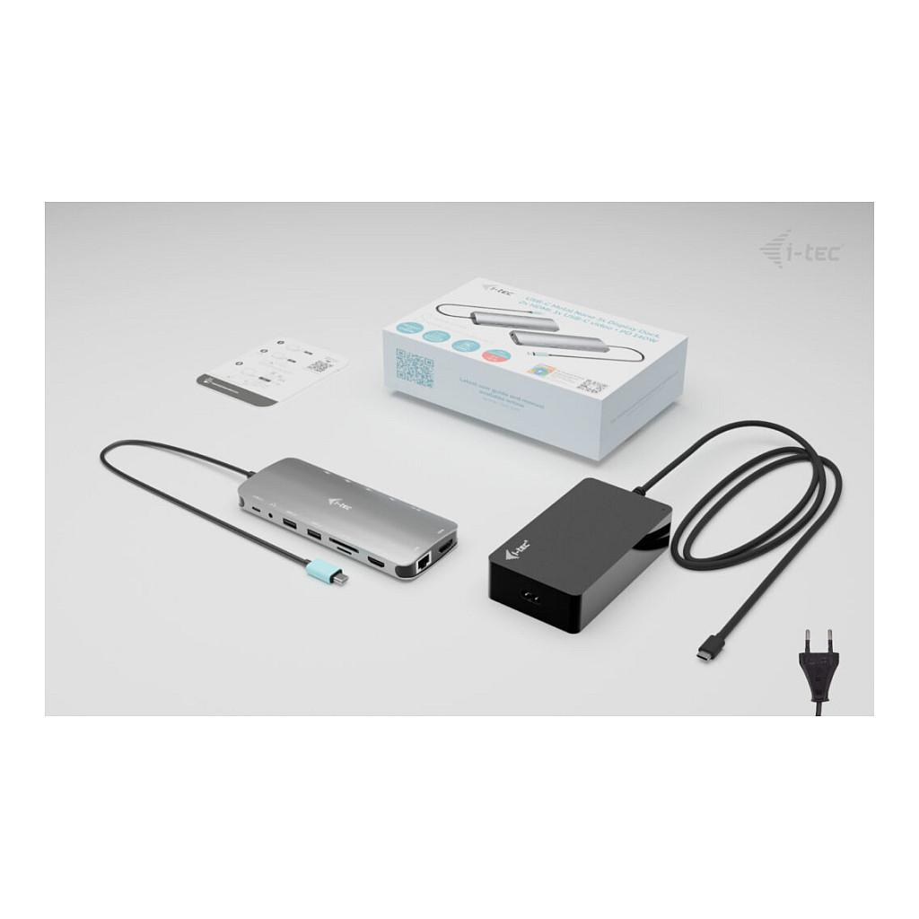 Docking Station i-tec C31NANOTRIPLED140, USB-C, 2x HDMI, Power Delivery 140W, USB, LAN, SD/microSD, Karikues 140W - Hiri - 6