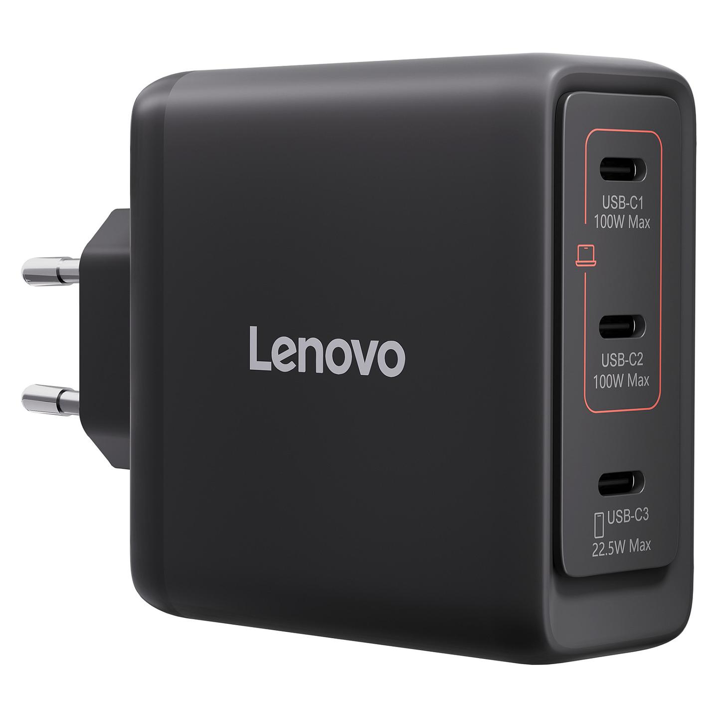 Adapter për Laptop Lenovo 40AW100BEU / 100W / USB-C / GaN / Multi-Port - Zezë