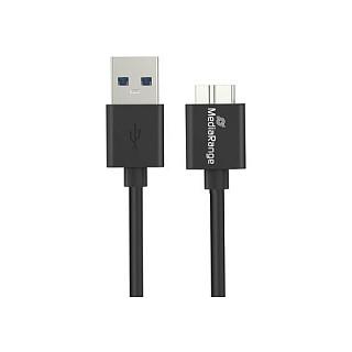 Kabllo USB MediaRange MRCS239, USB 3.2 Gen 1, USB-A Mashkull në Micro USB-B Mashkull, 5Gbps, 0,5m - Zezë - 2
