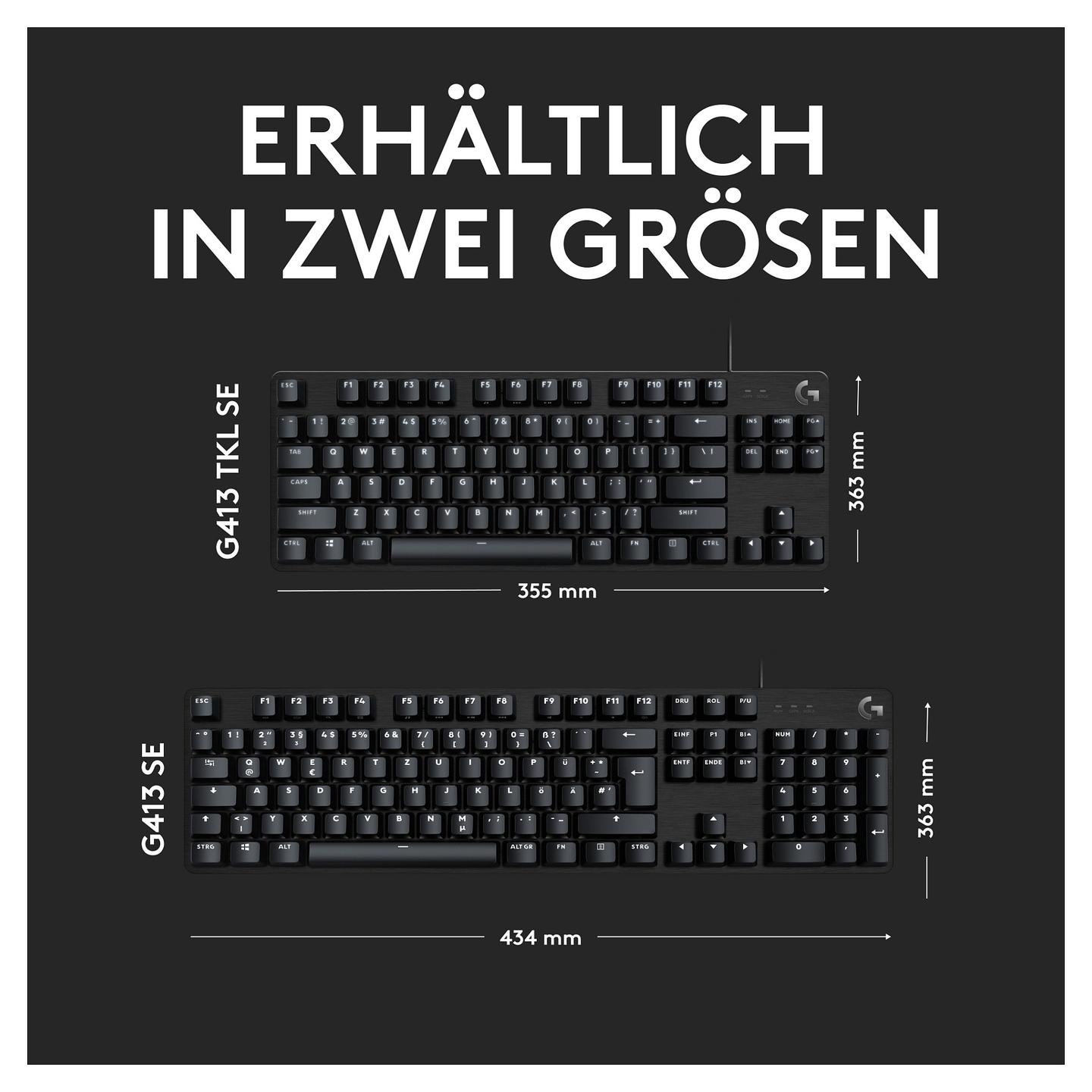Tastierë Gaming Logitech G G413 SE / Wired / QWERTZ (CH) / Full-Size / Mekanike / PBT / 6-Key Rollover / USB / LED – Zezë - 12