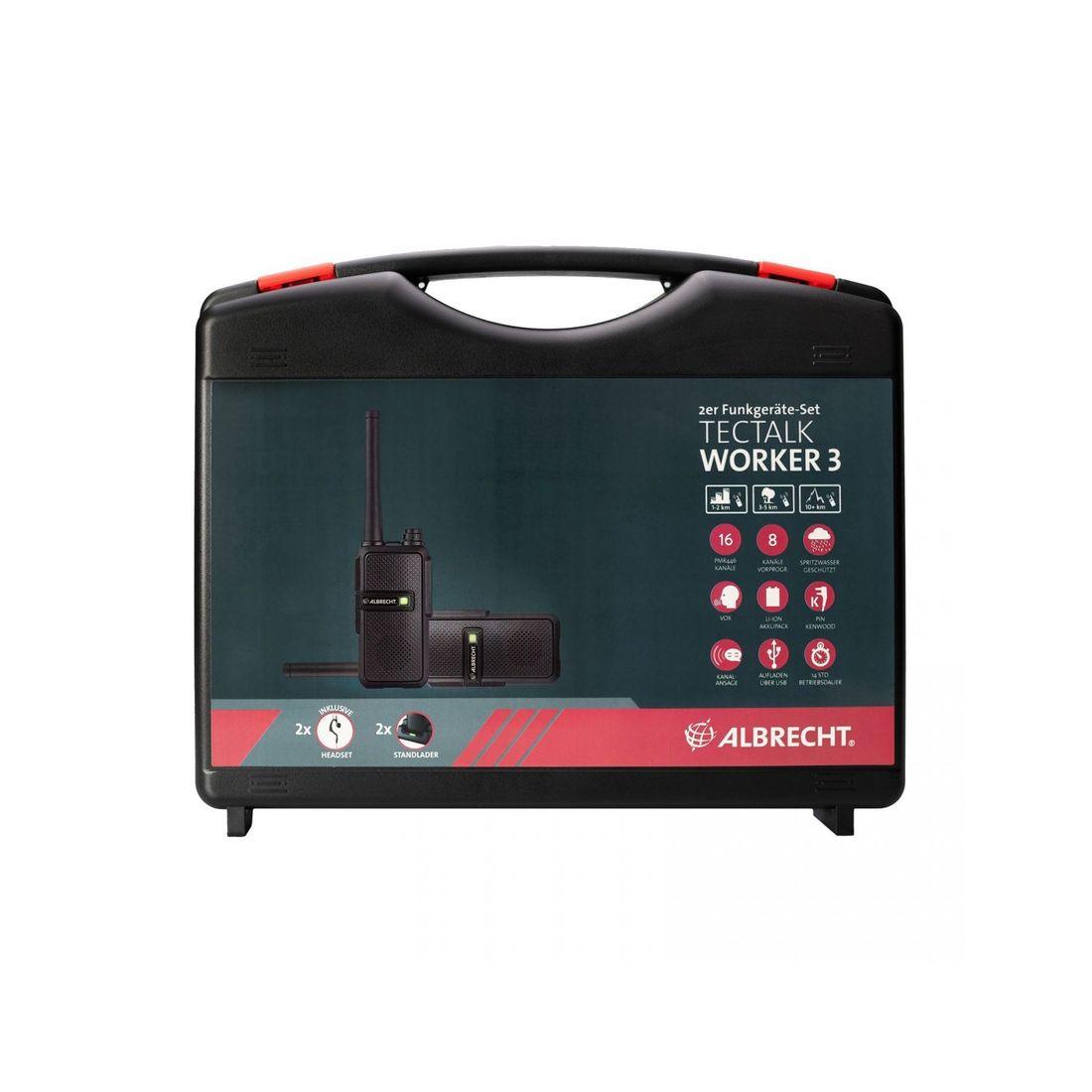 Radiolidhje PMR446 Albrecht Tectalk Worker 3 / 16 Kanale / 10 km / VOX / 2200 mAh / USB-C - Zezë - 5