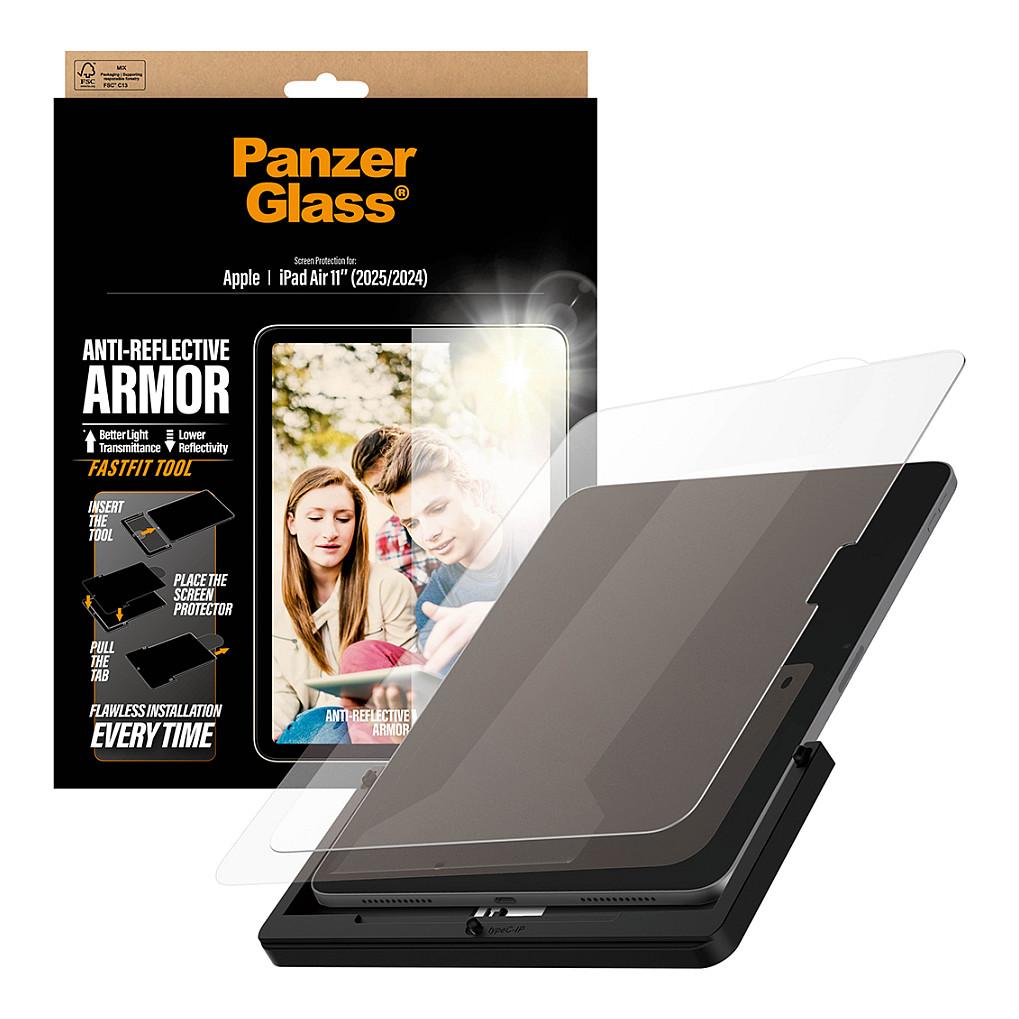 Mbrojtës Ekrani PanzerGlass Anti-Reflective Armor, iPad Air 11", 2024-2026, Ultra-Wide Fit, FASTFIT TOOL - Transparente - 5