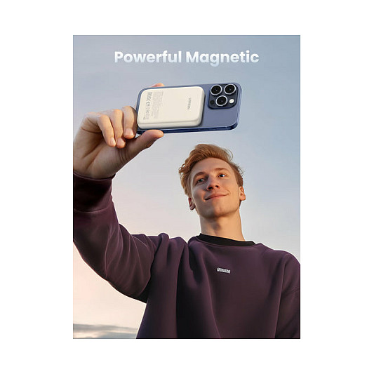 Powerbank Magnetik / 10000mAh / MagSafe / Wireless 15W / USB-C – Krem - 5