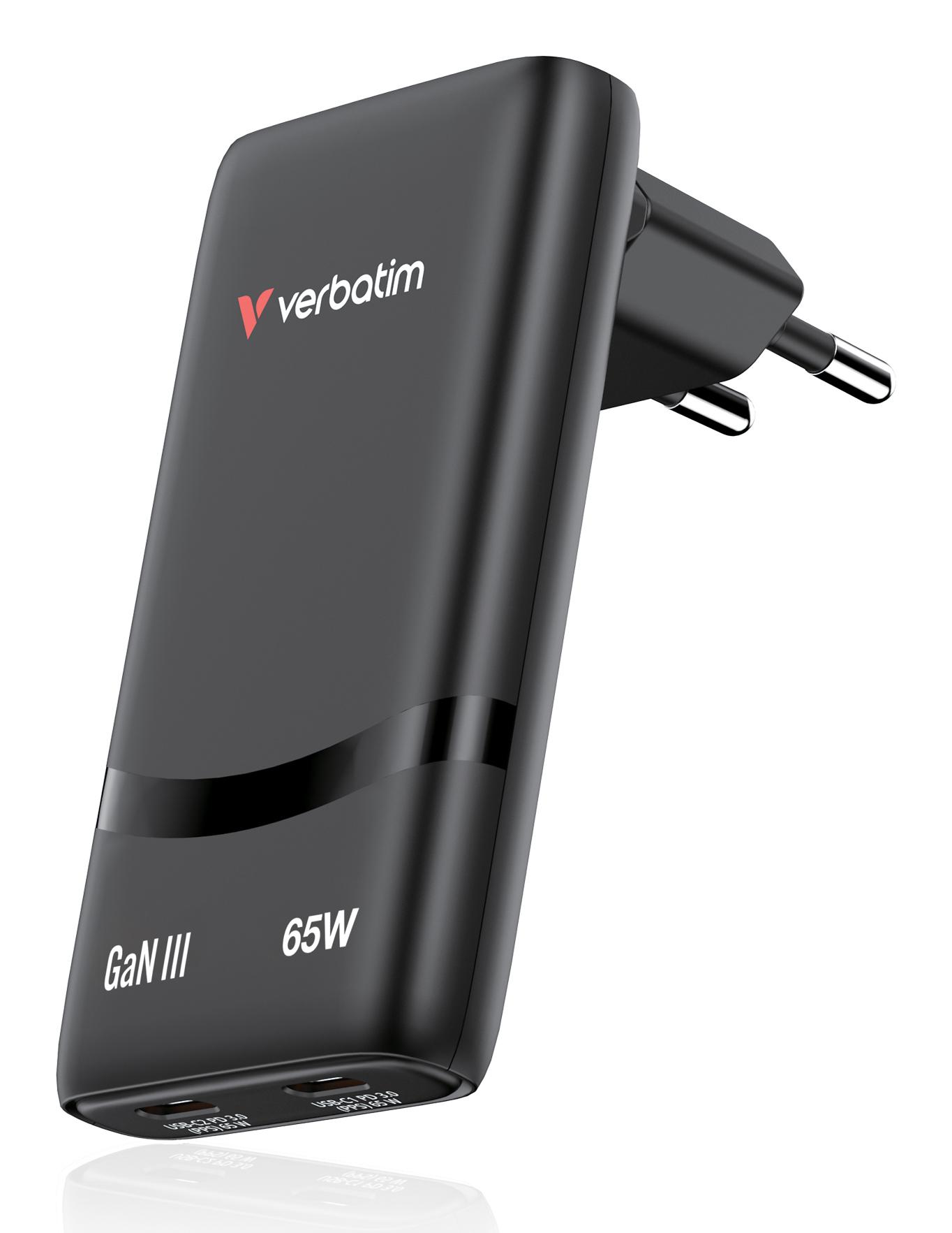 Karikues Verbatim Fold ’n’ Go GaN / 32354 / 65W / 2x USB-C / PD 3.0 / PPS / EU – Zezë - 2