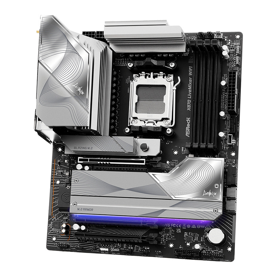 Pllakë Amë ASRock X870 LiveMixer WiFi / AMD AM5 / X870 / DDR5 / ATX / Wi-Fi 7 / 2.5GbE LAN - 4