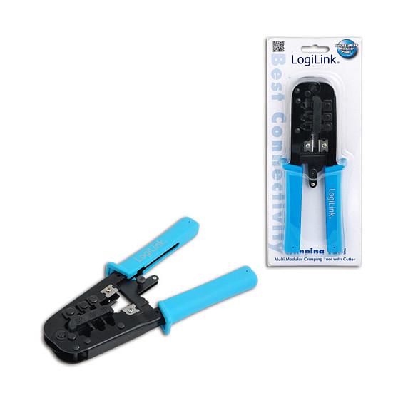 Pincë Krimpuese LogiLink WZ0019, 8P8C, 6P6C, 4P4C, me Prerës Kabllosh - Zezë/Blu - 2