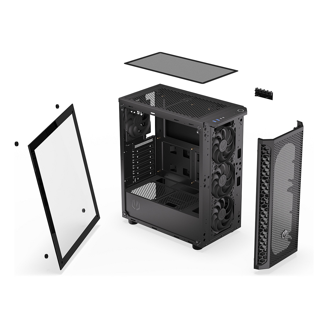 Kasë PC ENDORFY Signum 300 Air / Tower / ATX / 3x 120mm + 1x 120mm Fan / Tempered Glass - Zezë - 29