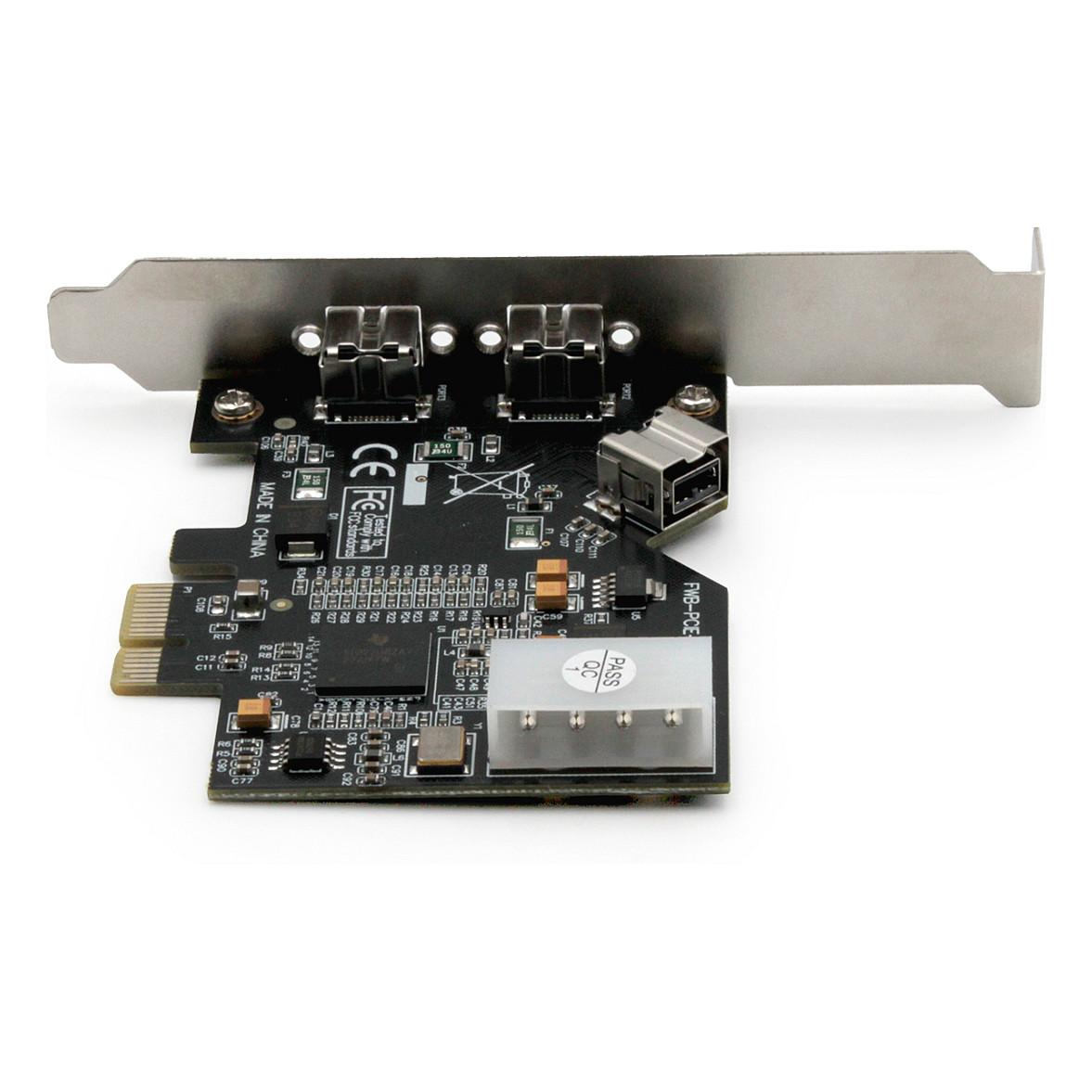 Kartë Zgjerimi DIGITUS DS-30203-2, PCI Express x1, 3x FireWire 800 9-Pin, 2x të jashtme + 1x të brendshme, 100/200/400/800Mbps, XIO2213B, Low Profile - 4