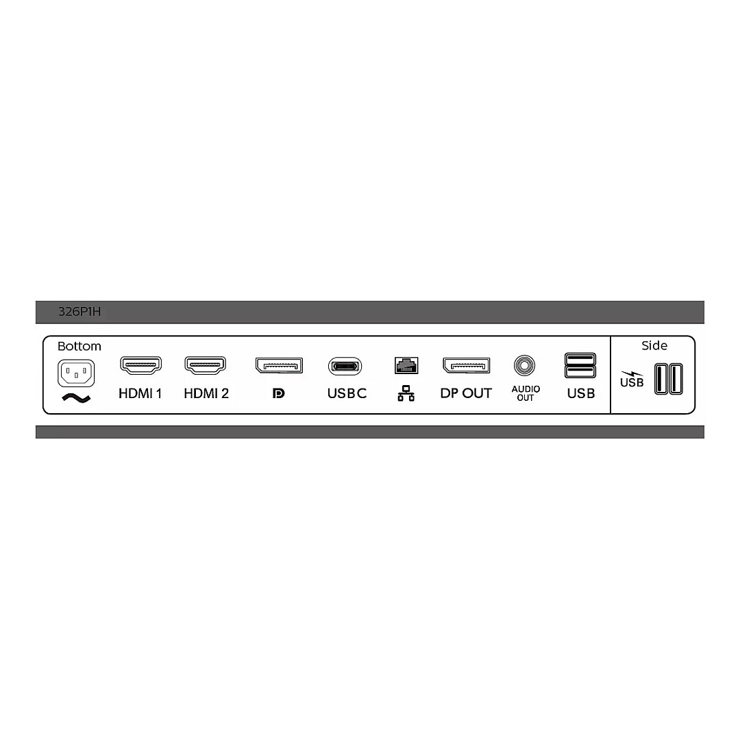 Monitor Philips P Line 326P1H / 31.5" / QHD IPS / 75Hz / 4ms / HDMI+DisplayPort+USB-C - Zezë - 7