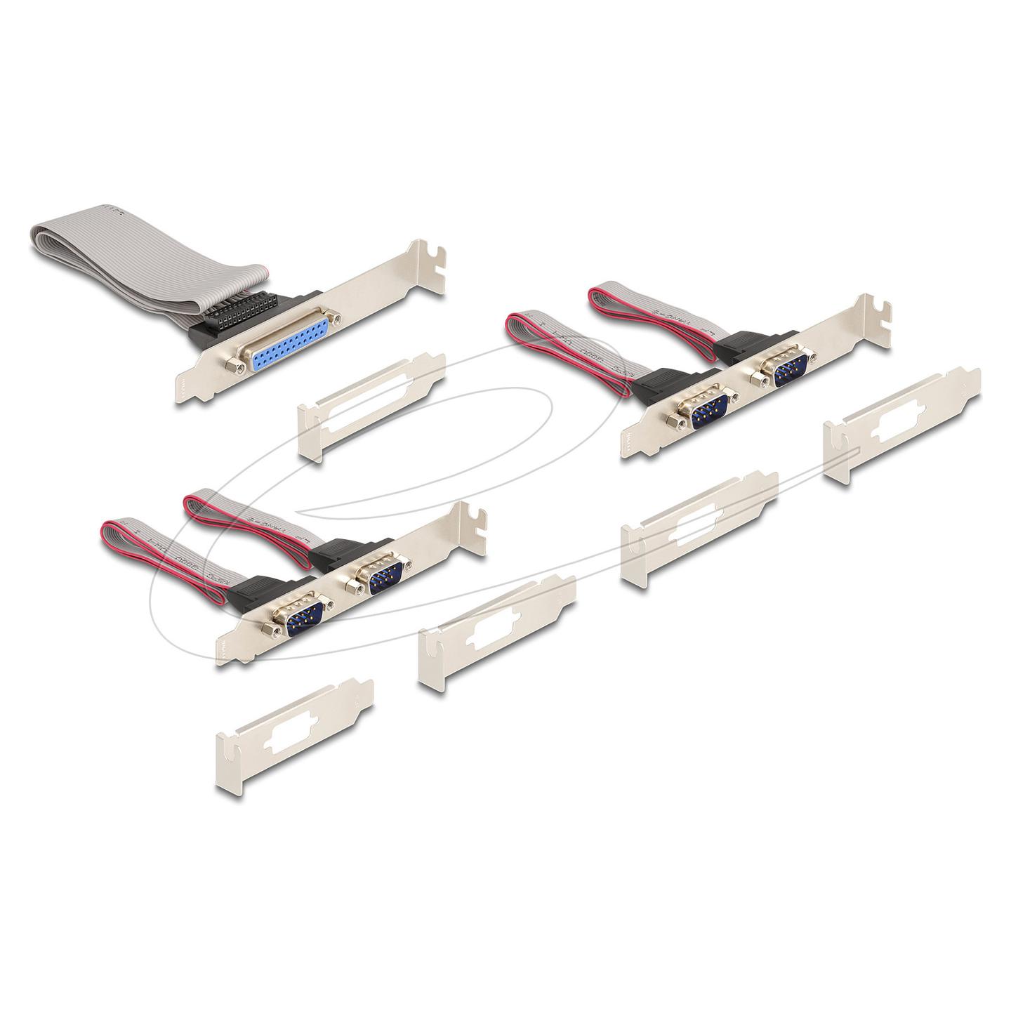 Kartë Zgjerimi Mini PCI Express Delock 95279 / Mini PCIe Full Size / 4x RS-232 DB9 + 1x Parallel DB25 / 460.8Kbps / WCH382L - 4