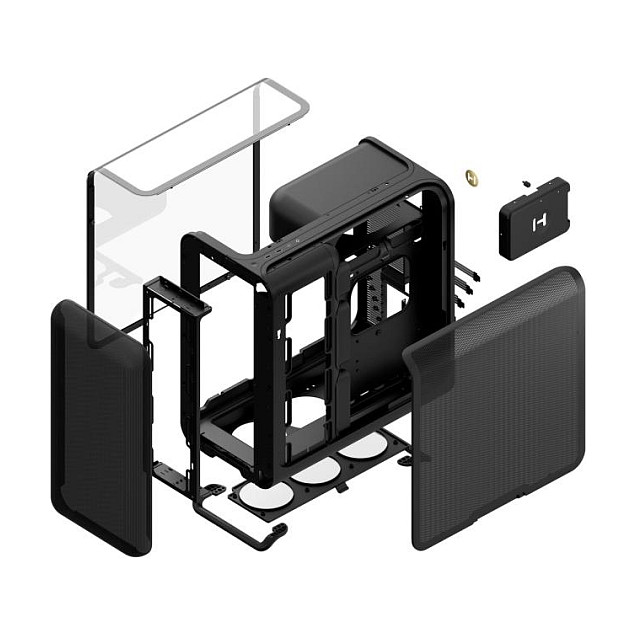 Kasë PC HYTE X50 / Mid Tower / E-ATX + ATX / 3x 120/140mm Fan Support / Tempered Glass - Zezë - 7