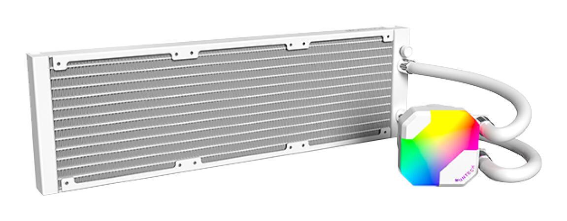 Ftohës me ujë për procesor Montech HyperFlow ARGB 360 / 360mm / 3x 120mm ARGB Fan / 600-2200 RPM – Bardhë - 5