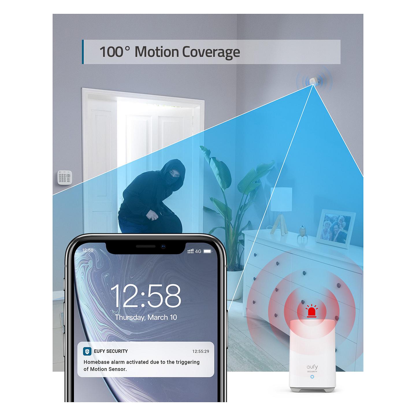 Sistem Alarmi i Mençur eufy T8990321, 5-Pjesësh, Wi-Fi, RF Wireless, GSM, SMS, Sensorë Dyer/Dritare, Sirenë - Bardhë - 22