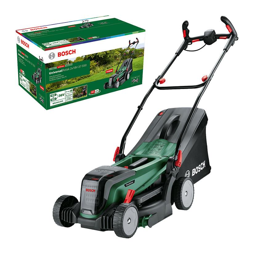 Kositëse Bari me Bateri Bosch UniversalRotak 2x18V-37-550, 2x18V, 37cm, 25–70mm, 40L, Solo - Gjelbër/Zezë - 11