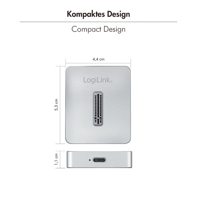Docking Station për SSD M.2 / 1x M.2 NVMe PCIe / M-Key & B+M-Key / 2230–2280 + 22110 / USB-C 3.2 Gen 2 / 10Gbps – Zezë - 3