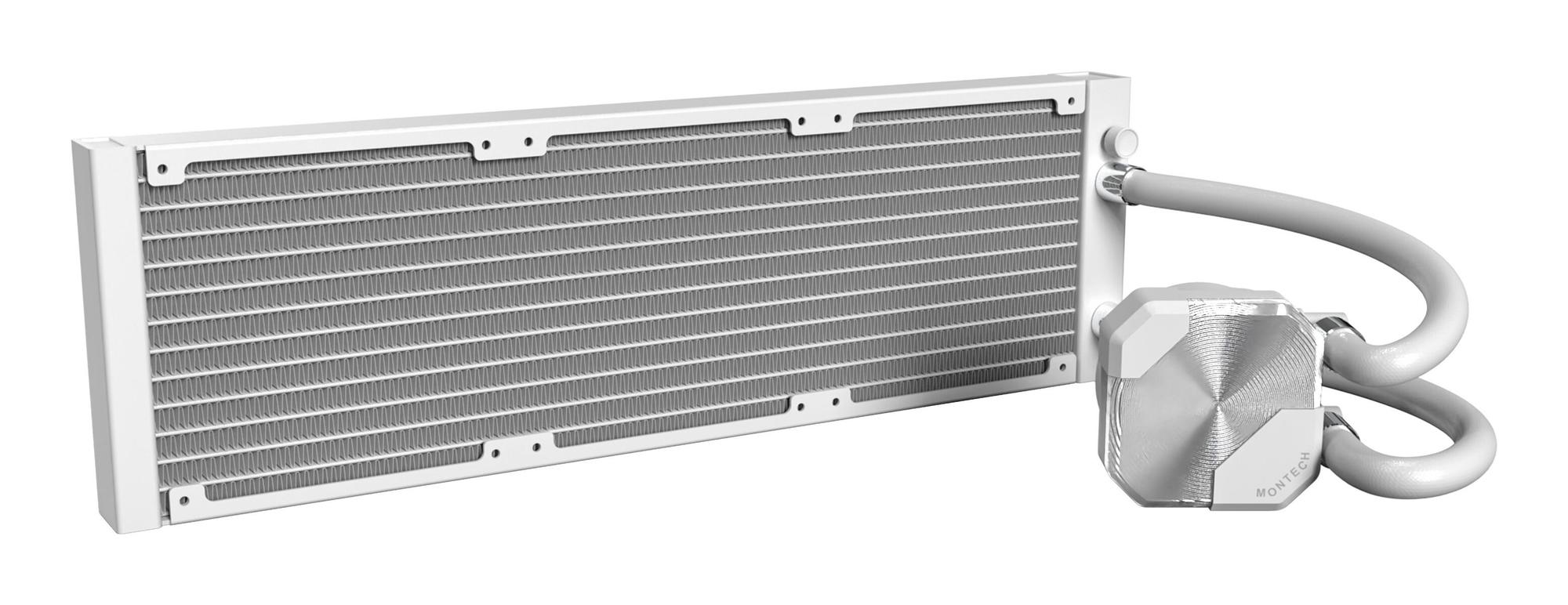 Ftohës me ujë për procesor Montech HyperFlow Silent 360 / 360mm / 3x 120mm Fan / 800-2200 RPM – Bardhë - 4