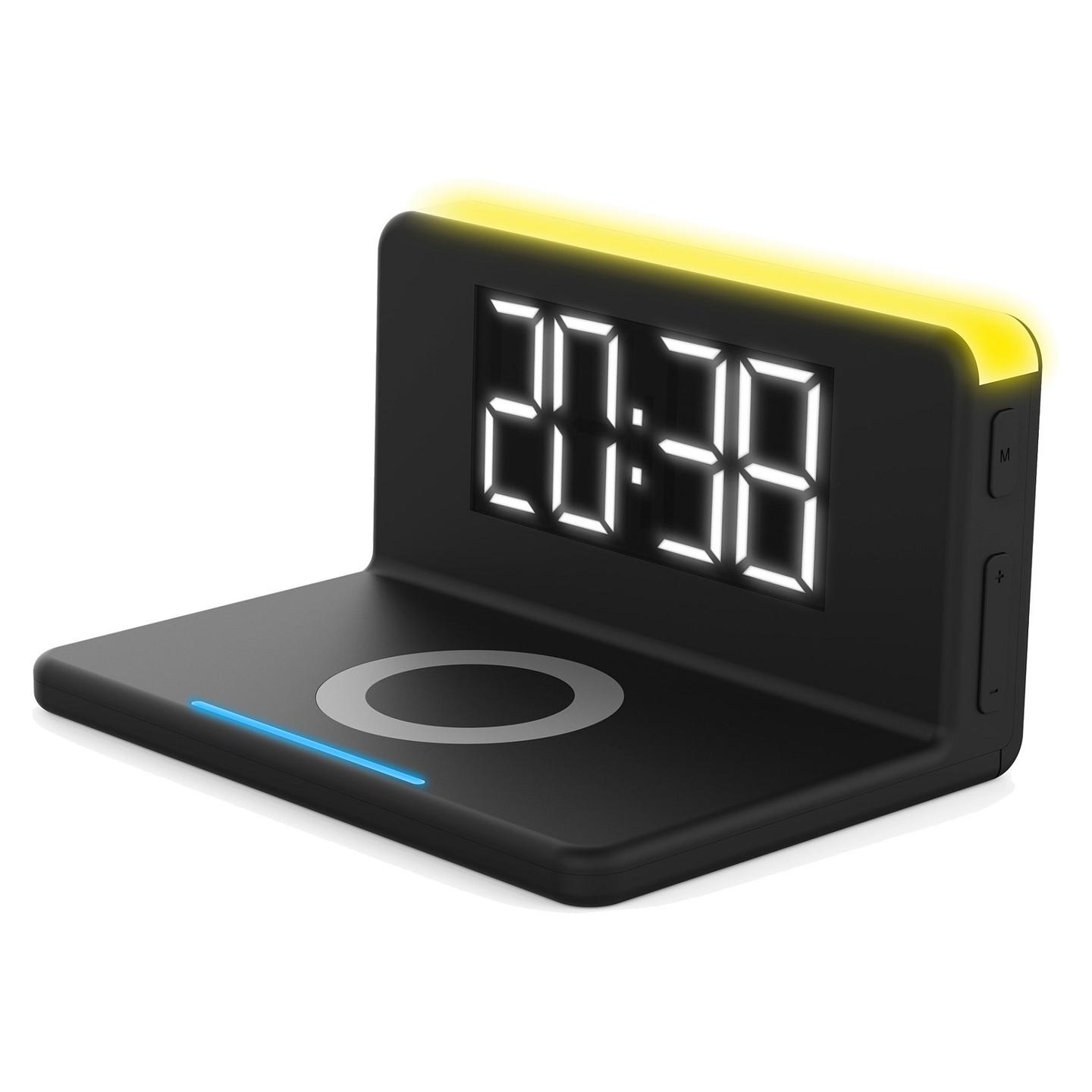Orë alarmi TerraTec ChargeAir clock! / Karikim pa tela Qi 10W / USB – Zezë/Verdhë - 3
