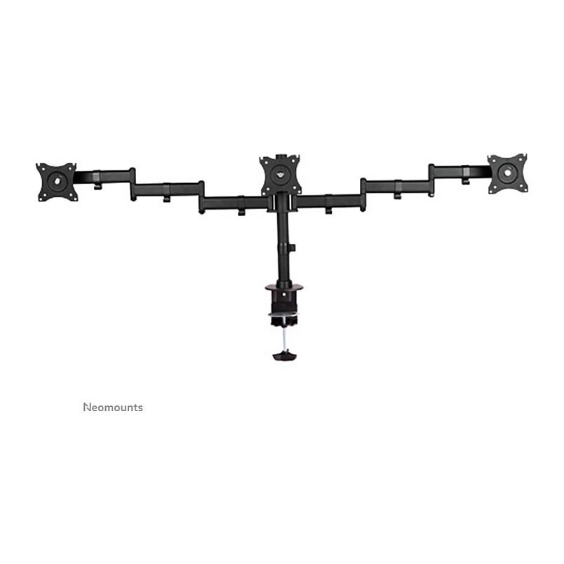 Mbajtëse për Monitor Neomounts NM-D135D3BLACK / 3 Monitorë / 10"-27" / 8kg për Monitor / Full Motion / Clamp-Grommet / Tilt 90° / Swivel 90° - Zezë - 3