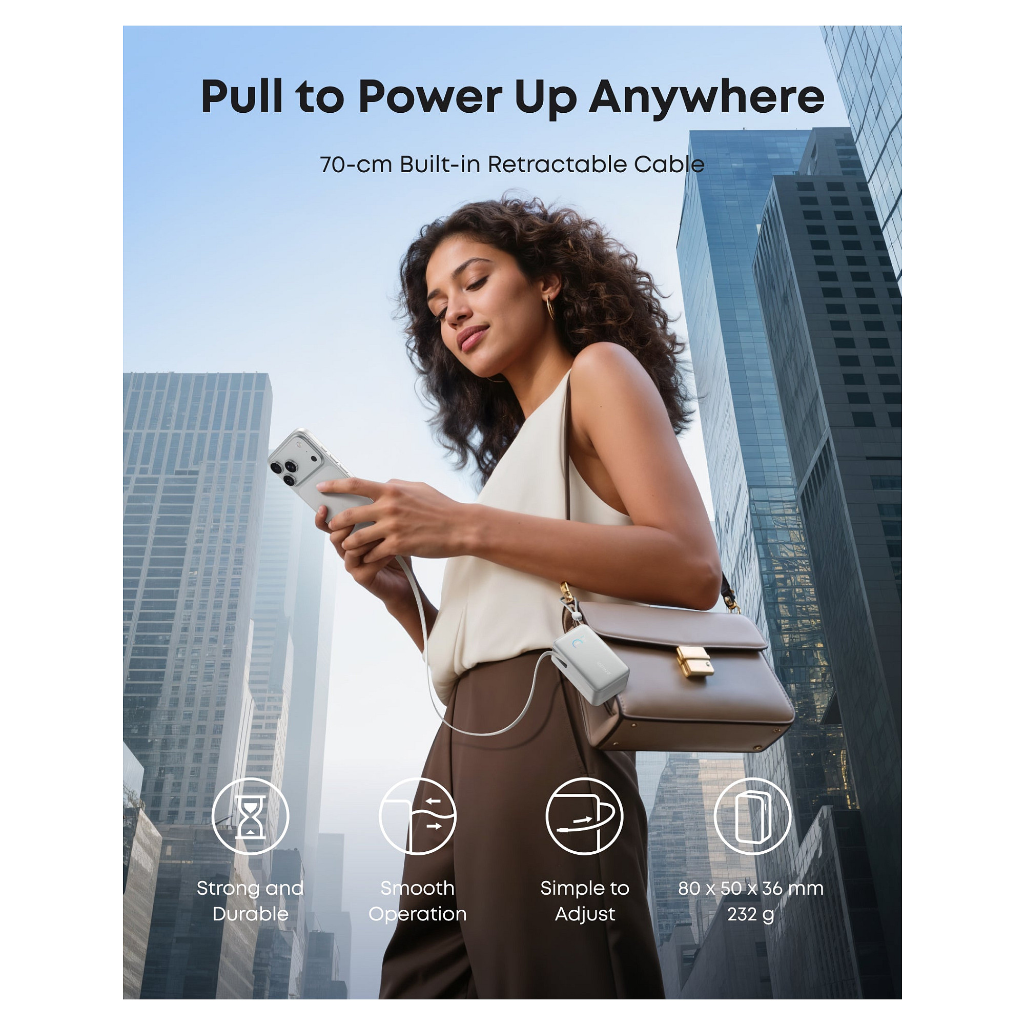 Powerbank Anker A1638 / 10000mAh - Bardhë - 5