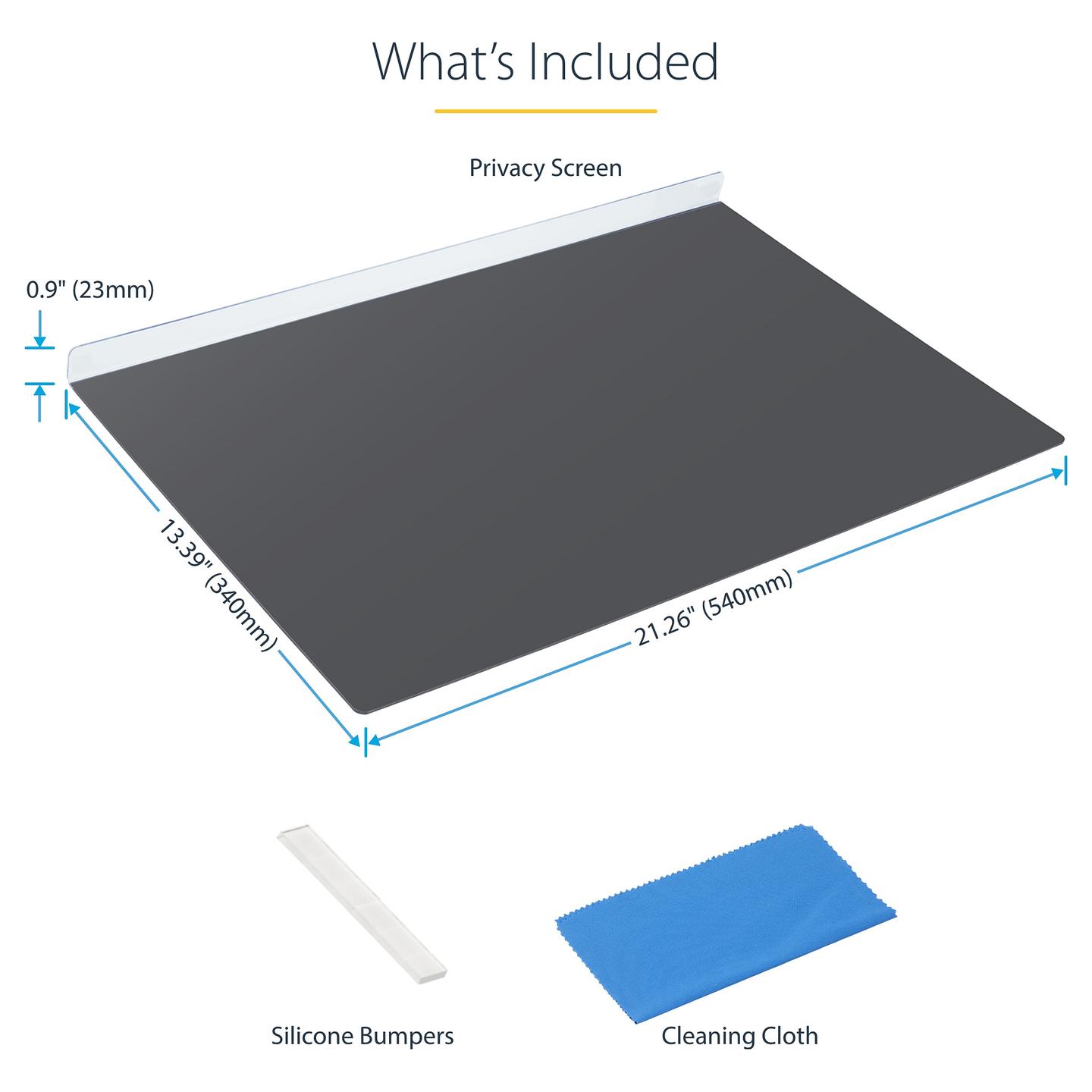 Filtër Privatësie StarTech.com 2461A-PRIVACY-SCREEN, 24", 16:10, 2-Drejtimësh, ±30°, Akrilik, Montim Sipër Monitorit - Zezë - 15