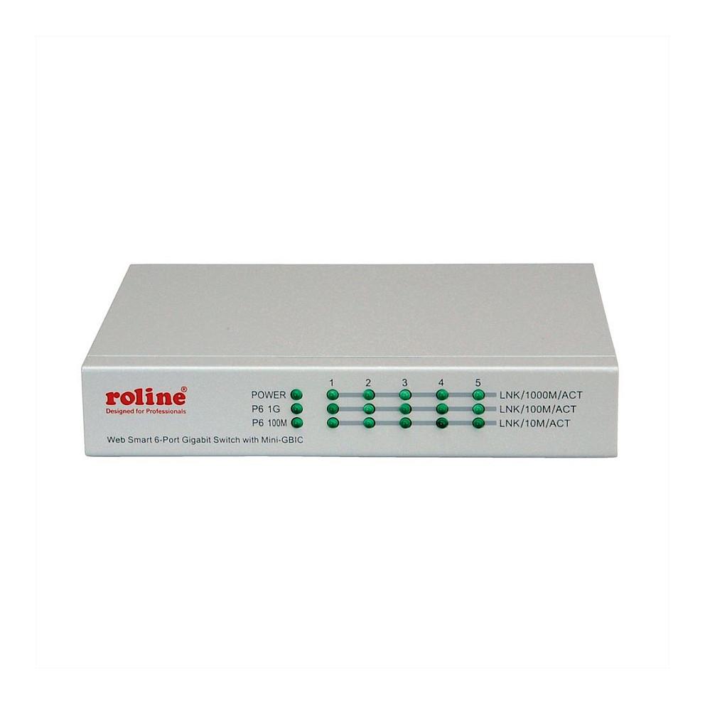 Switch ROLINE 21.14.3523, 5x Gigabit Ethernet RJ45, 1x Gigabit SFP, WebSmart - Hiri - 2