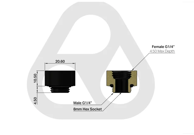 Aksesor për Ftohës Thermal Grizzly DeltaMate Fitting / 6.35mm - Zezë - 3