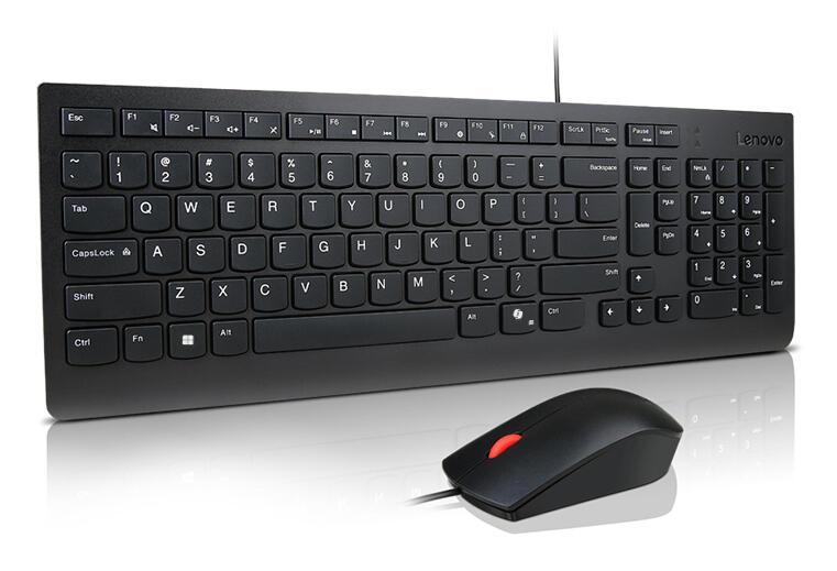 Combo (Tastierë & Maus) Lenovo Essential Wired / 4X31R64414 / Wired / USB / QWERTZ DE / 1600dpi / Full-Size – Zezë - 2