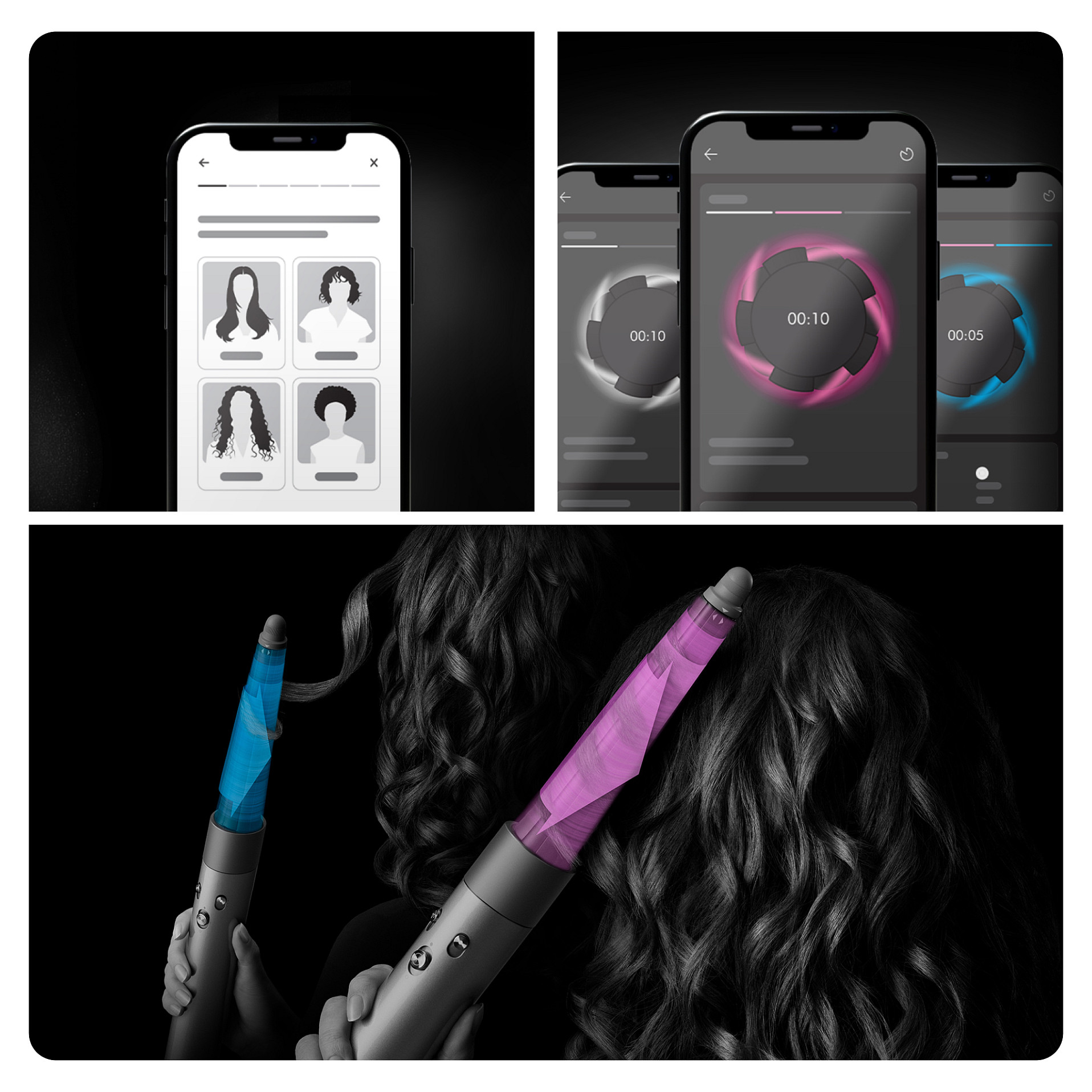 Stilues për flokë me ajër Dyson Airwrap i.d. Curly+Coily / Coanda / Bluetooth / 6-në-1 / 1300 W – Zezë/Portokalli/Gjelbër - 9